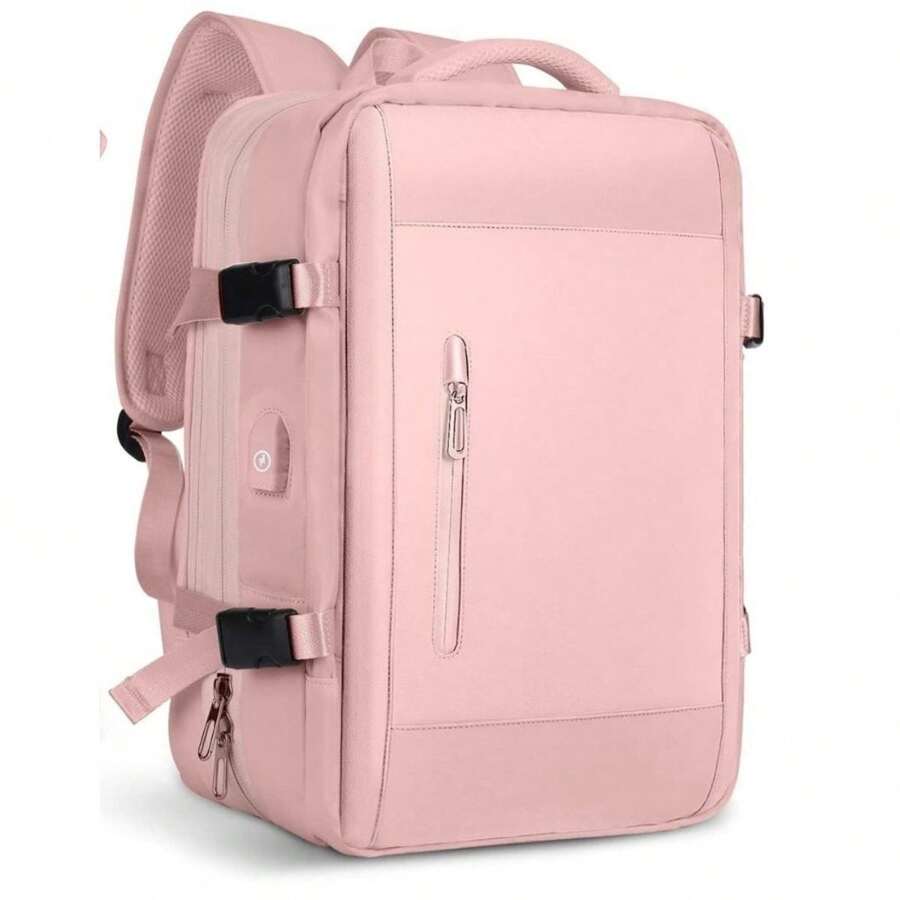 Executive Travel Backpack Large Notebook Women Men - Rosa Pálido - Ver 1