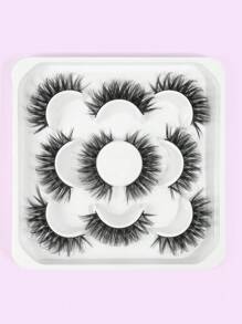 New 5 Pairs Set False Eyelashes, Natural And Stylish Faux Waterproof Eyelashes With 3d Volume And Cat Eye Effect, Lotus Tray Design,Natural And Beautiful, Suitable For Daily Use, Carnival Parties, Music Festivals, Weddings,Christmas Gift - Fluffy Lashes - View 5