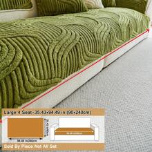 1 件奢华风格高端防滑宠物友好型毛绒沙发套，秋冬新款直线一体式柔软舒适沙发垫 - 彩色 - 查看 35