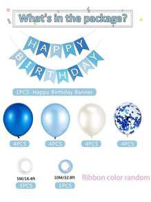 Happy Birthday Banner Bunting Party Decorations Confetti Latex Balloon Party Banners For Birthday Banner Decorations, Christmas