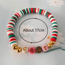Gepersonaliseerde kerststijlarmband met kleurrijke gouden letterkralen, kan naam, slogan, albumtitel, feestnaam aanpassen, geschikt voor feestdagen, bijeenkomsten, feesten, jubilea, een geweldig cadeau voor familie, vrienden, geliefden en kinderen