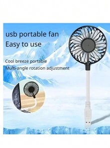 ventilador con luz (Rotación de 360* grados)de USB   para auto, computadora, power bank ,cargador - Blanco - Ver 2