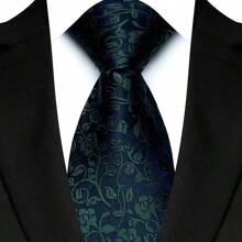 GOADAFOO Corbata de lujo de 8 cm para hombre, con rayas verdes, floral sólido, corbata de cuello tejida jacquard para hombre, novio, negocios, boda, fiesta