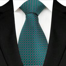 GOADAFOO Corbata de lujo de 8 cm para hombre, con rayas verdes, floral sólido, corbata de cuello tejida jacquard para hombre, novio, negocios, boda, fiesta
