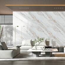 1 Rollo de paneles de pared de mármol 3D gruesos y brillantes, tamaño 60cm*280cm, a prueba de golpes para el hogar, resistentes a altas temperaturas, impermeables, antisuciedad, pegatinas desmontables, adecuados para dormitorio, sala de estar, comedor, baño, entrada, recepción, sala de reuniones, oficina, decoración y renovación de locales comerciales y residenciales, fácil de cortar e instalar