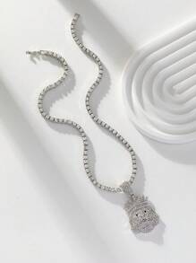 1 st. Stijlvolle Bling Bling Kristallen Hanger Ketting, Geschikt voor Zowel Mannen Als Vrouwen, Geweldig Voor Dagelijks Gebruik Of Cadeau