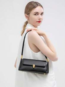 新款法式时尚女士腋下包，复古简约法棍包，高品质百搭女士单肩包 - 黑色 - 查看 11