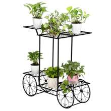 Soporte para plantas con forma de carro de color negro - Negro - Ver 5