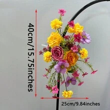 Artificial Flowers, Orange Rose, Orange Carnation, Magenta Queen Rose, Mori Style Chrysanthemums, Wedding Arch Floral, Party/Wedding Decor, Valentine's Day, Gift Gifts Birthday Graduation - Orange - View 5