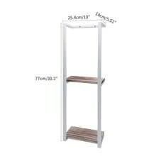1pc 2-Tier Wall Mounted Towel Rack, Contemporary Metal Wall-Mounted Towel Rack - Multifunctional Bathroom Organizer, Easy Assembly, Space Saving Bathroom Organizer For Home, Bedroom, Towels, Hand Towels, Bath Towels.