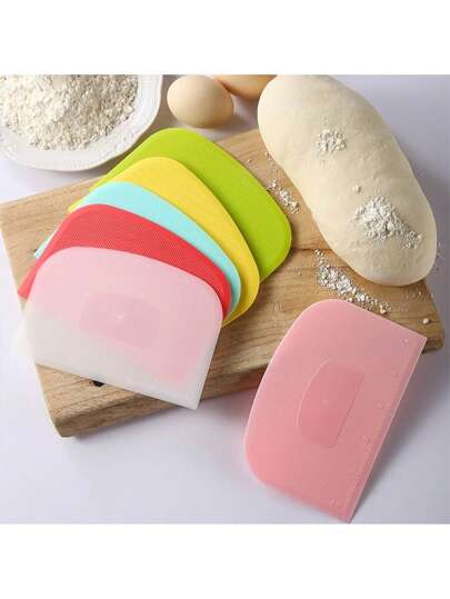 1/2/5pcs Plastic Scraper For Kneading, Cutting Dough And Scraping Flour, Large Baking Tool