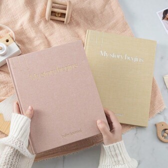 1 本适合男孩和女孩的纪念宝宝记忆书 - 永恒的第一个 5 年宝宝书 - 性别中性的蓝色宝宝日记剪贴簿或相册 - 一本里程碑书，记录从出生到 5 岁的每个事件、学校用品、返校