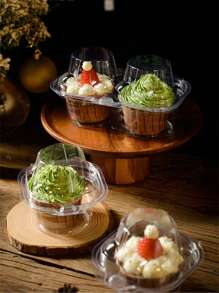 9pcs Transparent Clear Plastic Cupcake Packaging Box Cake Cup Boxes Muffin,Chiffon,Mousse, Dessert Cupcake Packing Box Cookie Fruit Sushi Packaging Container - Clear - View 5