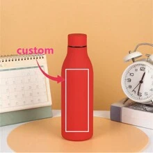 1pc Customized Name Personalized Text Double Wall Stainless Steel Plain Color Creative Small Mouth Vacuum Insulated Water Bottle, Outdoor Sports Yoga Bottle 500ml/17oz, Portable Coffee Cup