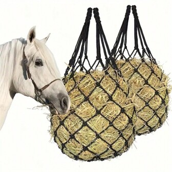1pc Hay Net, Hanging Hay Feeder Bag, Durable Polyester (PET) Material, For Horse Stable, Toy, Pet Supplies