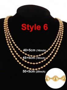 1 件简约不锈钢珠链项链，适合女士、男士和时尚珠球链项链珠宝女孩最好的朋友礼物 - 項鍊 - 查看 19