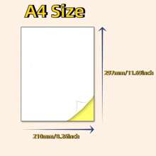 50/100/150/200 张 A4 全张标签贴纸纸适用于激光和喷墨打印机，自粘式可打印全页地址运输标签