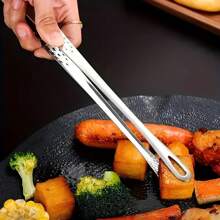 1 Piece / 2 Pieces / 4 Pieces Stainless Steel Barbecue Tongs (Gold / Silver) Optional, Kitchen Tongs, Food Tongs, Bread Tongs, Steak Tongs, Korean Barbecue Tongs, Long Handle Non-Slip Barbecue Tongs, Corrosion-Resistant And Non-Deformable