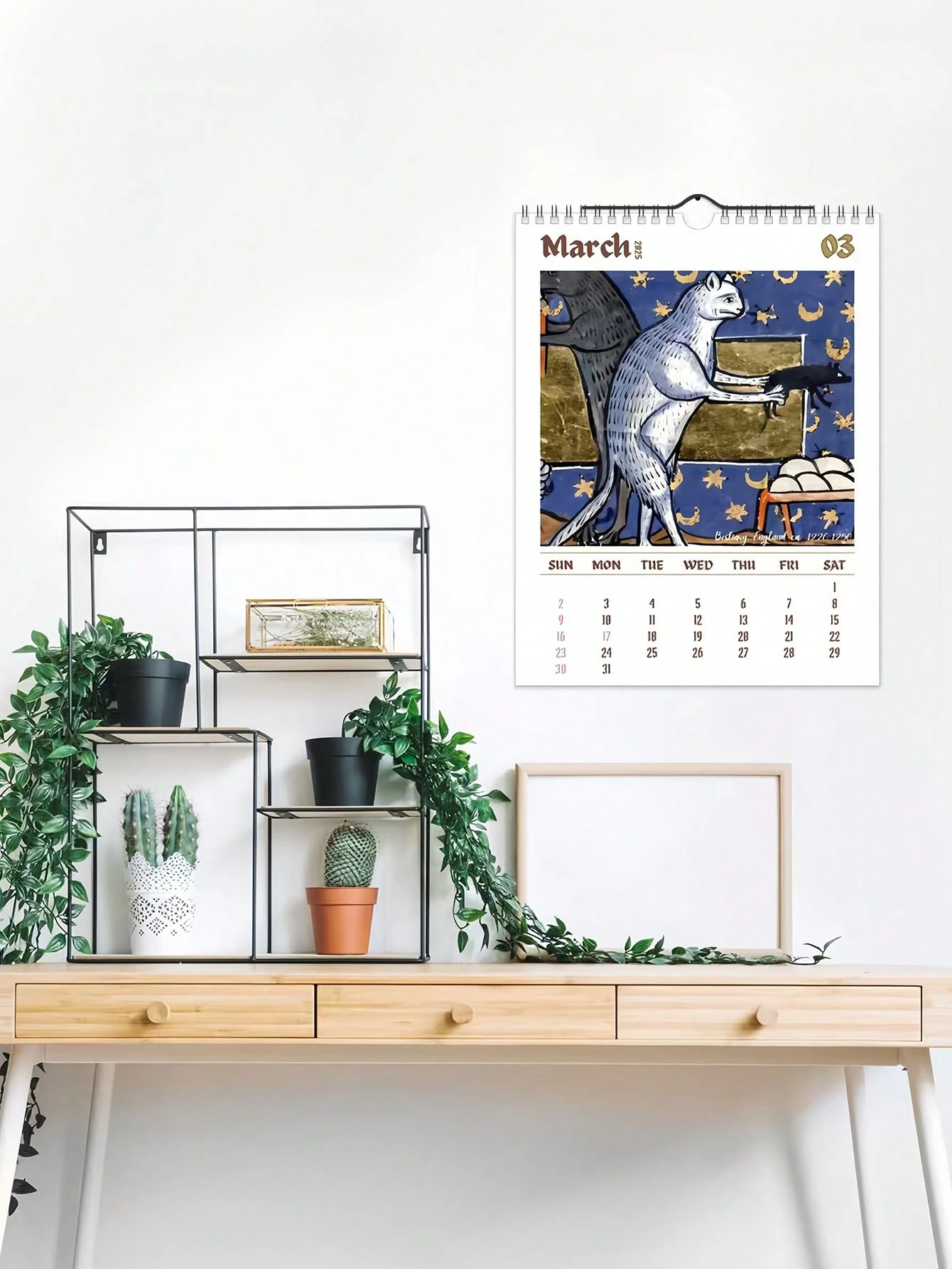 Medieval Cat Calendar 2025 Strange Medieval Cats Wall Calendar 2025