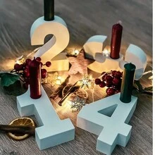 4 Peças Molde de Silicone com Número de 1 a 4, Molde de Fundição, Número 1, 2, 3, 4, Molde de Concreto para Fundição de Porta-Velas - Perfeito para Decoração de Feriados