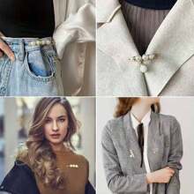 65/60pcs Geometric Pattern Casual Elegant Zinc Alloy Socks Accessories Set Including Brooch, Pendant, Safety Pins, Scarf Clips, Faux Pearl Brooches, Suitable For Sweaters, Dresses, All Year Round Valentines