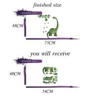 1 件恐龙树墙贴，恐龙脚印动物森林墙贴，游戏室墙面装饰 - 彩色 - 查看 3