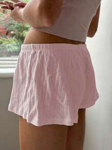 Women Summer Eyelets Shorts Casual Elastic Waist Short Pants For Vacation Beach Nightclub Streetwear