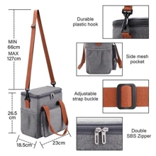 Thermal Bag, Crossbody Strap, Lunch Box, Food 911 - Negro - Ver 6