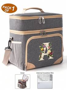 1pc/2pcs Outdoor Picnic Insulated Bag, Thermal Insulated Lunch Tote Bag, Lunch Box Bag, Insulated Lunch Bag, Picnic Cooler Bag, Camping Tote Bag, Outdoor Lunch Bag, Large Capacity Thick Aluminum Foil Picnic Bag, Back To School Student Lunch Bag - Grey - View 19