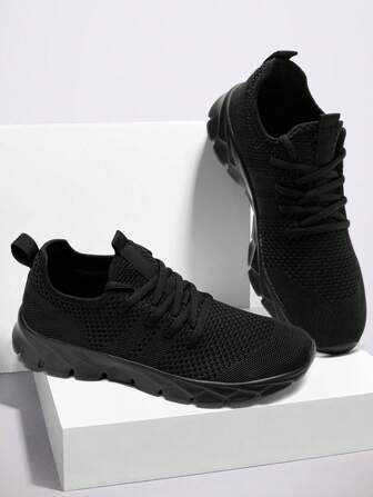 Women's Comfortable Footwear Trainers Fashionable Road Running Shoes Mesh Breathable Sneakers Outdoor Walking Shoes Non Slip Casual Shoes Black