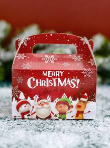 4 hộp quà giấy họa tiết ông già Noel tuần lộc người tuyết hoạt hình mới cho Giáng sinh, hộp cầm tay có chữ "Giáng sinh vui vẻ", trang trí hoàn hảo cho bàn tiệc Giáng sinh gia đình, trang trí Giáng sinh, đồ trang trí Giáng sinh, quà tặng Giáng sinh, Giáng sinh - Nhiều màu - Xem 4