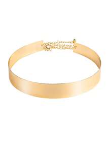 Women Full Metal Sleek Mirror Plate Waistband Belt Chain Dress Decorated Skinny Golden Silver Belt Halloween Fall, Autumn, Halloween