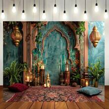 Happy Moroccan Night Scene - Multi Functional Polyester Fiber Background Fabric, Suitable For Birthdays, Parties, And Decorations