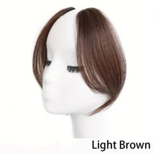 2 件侧刘海 10 英寸中分长合成刘海左右侧刘海黑棕色接发前发片适合女性女孩使用夹式假发