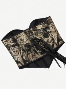 Strapless Corset Top, Women Shapewear Bustier Punk Style Embroidery Shapewear Top, Body Shaping Fitted Waist Trainer