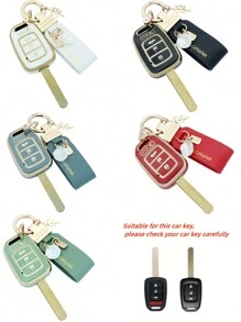 Key Fob Cover Case With Keychain For For Accord For Civic For Fit For CR-V For Crosstour Auto Accessories Exquisite High-End Keybag Suitable For Both Men And Women - Square Full Diamond Buckle - View 12