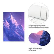 1PC Wooden Framed Canvas Painting Art Poster Reindeer In The Snow Art Wall Painting Reindeer Galloping Running In Heavy Snowy Night Canvas Wall Art Suitable For Office Corridor Home Living Room Decoration