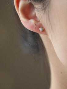 1 对 S925 纯银锆石心形耳钉，甜美优雅的珠宝礼物，适合女性、学生、情侣、周年纪念 - 心 - 查看 2