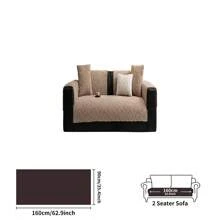 1pc Cream-Colored Plush Sofa Cover, Non-Slip Sofa Pad For Home Use In Autumn/Winter, Pet-Friendly Sofa Protector, Suitable For Bedroom, Living Room, Office, Home Decor