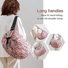 1 pièce Sac de rangement de voyage pliable et compact avec une très grande capacité pour les vêtements, les courses, la gym, la natation, les cadeaux de Noël, de la Saint-Valentin et du Nouvel An