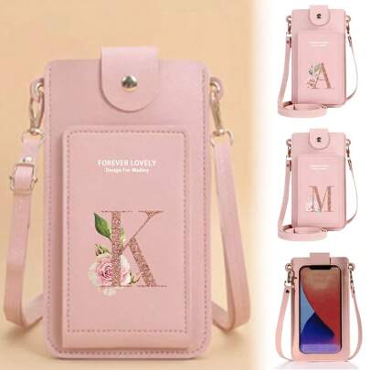 Women Bags Soft Leather Wallets Touch Screen Cell Phone Crossbody Shoulder Strap Handbag For Female Women's Bags For Carrying Mobile Phones Fashionable Key Bag Gifts Cross Body Bag Women Valentines Cell Phone Wallet Women For Women Wallet Purse Wallet