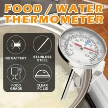 1 Stück Edelstahl Kaffee Thermometer, Küchen Milch Stifttyp mit Clips, präzises Thermometer, herausziehbare Blumennadel für handgebrühten Kaffee