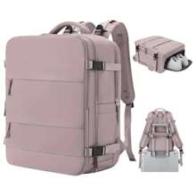 Travel Backpack For Airplane Cabin For Vueling, Ryanair | Waterproof And Spacious Hand Luggage With Shoe Compartment. Multifunctional Anti-Theft For Travel And Getaways. Backpack For Travel | Colorful Backpacks With Hand Grip For Travel | Multiple Pockets Army Assault Backpack 3 Day Bug Out Bag Hiking Backpack For Camping. (2210-002) - Bụi hồng - Xem 1