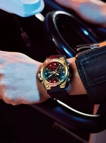 BIDEN Men's Student Multifunctional Sports Watch, Stopwatch, Timer, Time Telling, Waterproof, LCD Men's Outdoor Waterproof Dual Display Night Light Watch