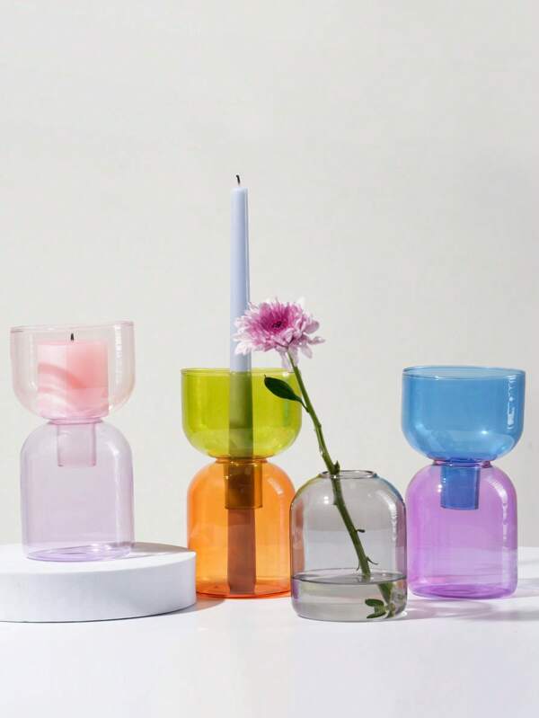 Set de 2 portavelas/Minivaso terrario de hidroponia Dopamina, Macetas de vidrio para flores de boda, Candelabros, Vasija de crecimiento de brotes de aguacate, Contenedor de plantas para decoración del hogar