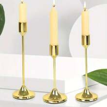(3 stuks) Metalen kaarsenhouders, bureaudecoraties, rekwisieten voor diners bij kaarslicht, huwelijksjubileum, decoratie voor thuis en hotel, verjaardagscadeau, geschikt voor eettafel, bruiloft, restaurant, feest (kaarsen niet inbegrepen)