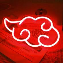 Anime Cloud Neon Sign, LED Red Clouds Neon Signs For Wall Decor - Dimmable Japanese Neon Lights Aesthetic Room Decor For Teen Boys, Gaming Lights For Room Decorations, Birthday, Party(Anime Cloud) - Đỏ - Xem 1