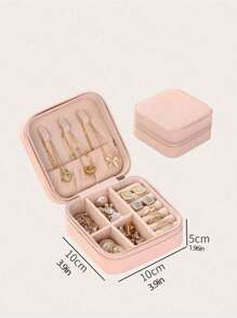Portagioie portatile, piccolo portagioie, organizer per gioielli semplice per donna, organizer da viaggio, elegante mini scatola contenitore, custodia con cerniera per orecchini da viaggio, accessori da viaggio estivi, vacanza, accessori per il bagno di casa, organizer per il trucco per le vacanze, accessori per il bagno, per il ritorno a scuola