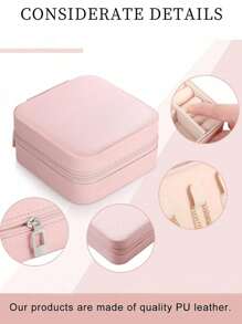 Portagioie portatile, piccolo portagioie, organizer per gioielli semplice per donna, organizer da viaggio, elegante mini scatola contenitore, custodia con cerniera per orecchini da viaggio, accessori da viaggio estivi, vacanza, accessori per il bagno di casa, organizer per il trucco per le vacanze, accessori per il bagno, per il ritorno a scuola