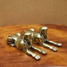 Brass Statue Sphinx Figurine Decor, Suitable For Bedroom And Living Room - Antique Brass - View 5